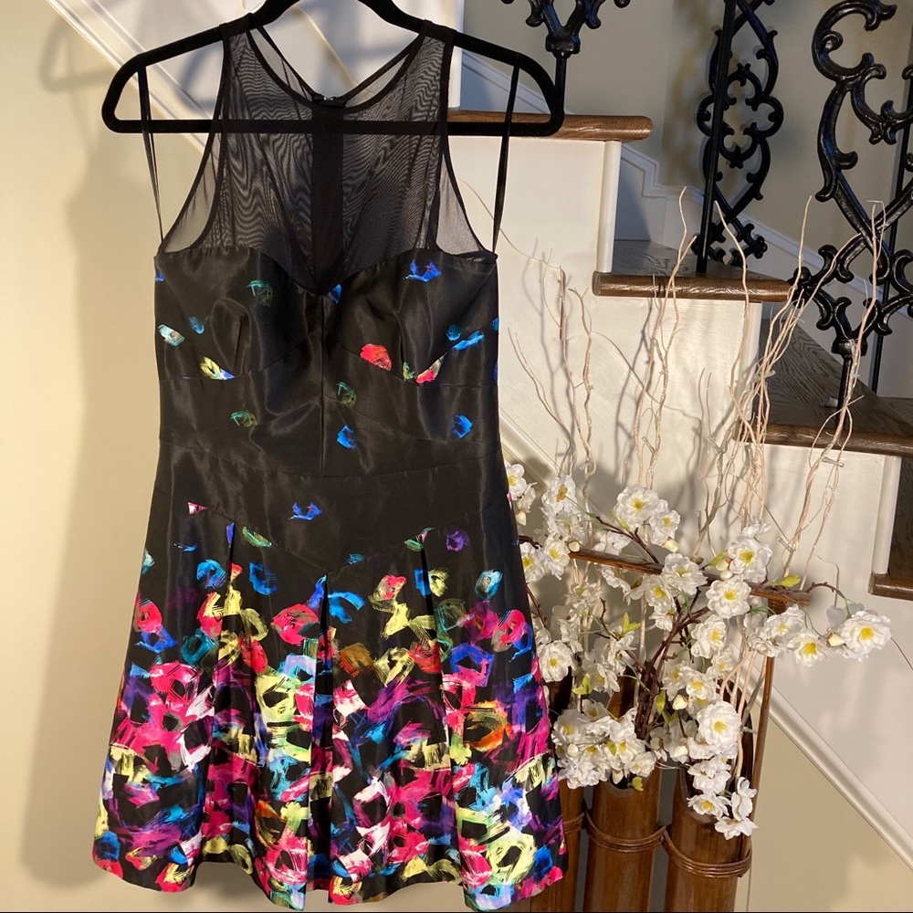Milly graffiti flower cocktail dress sz 10